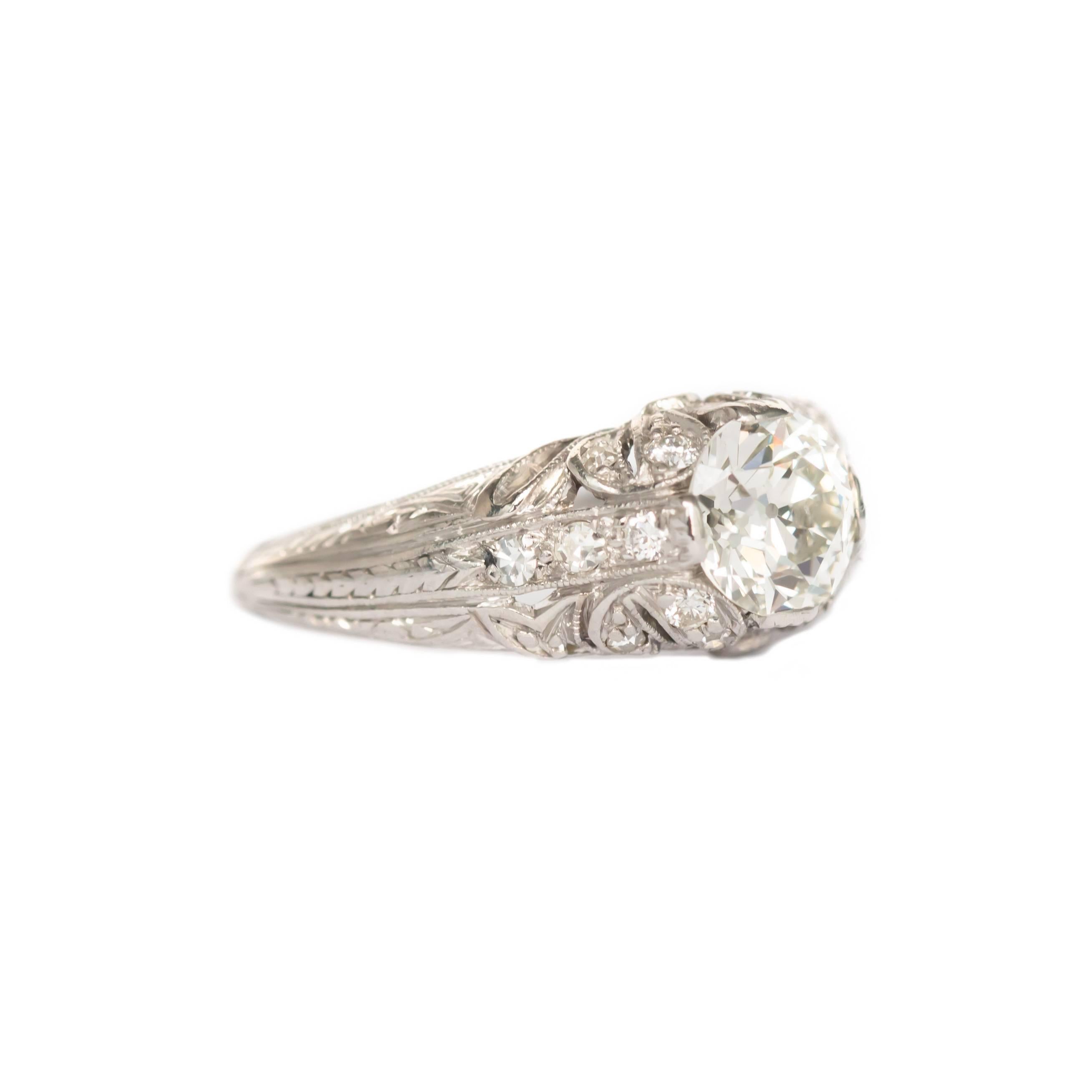 Edwardian 1.01 Carat Platinum Diamond Engagement Ring For Sale