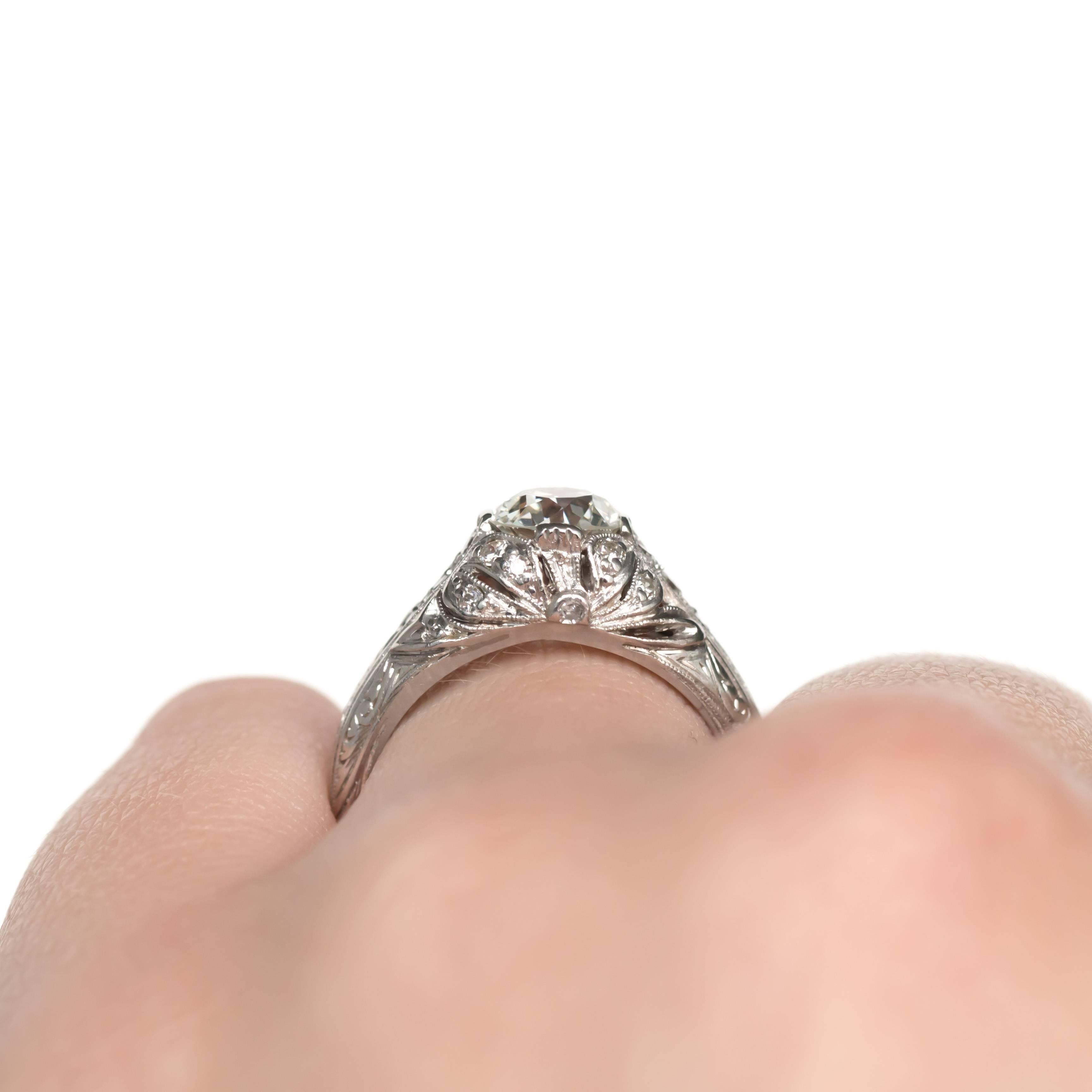 1.01 Carat Platinum Diamond Engagement Ring For Sale 3