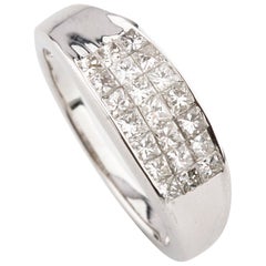 1.01 Carat Princess Diamond Band Ring in White Gold