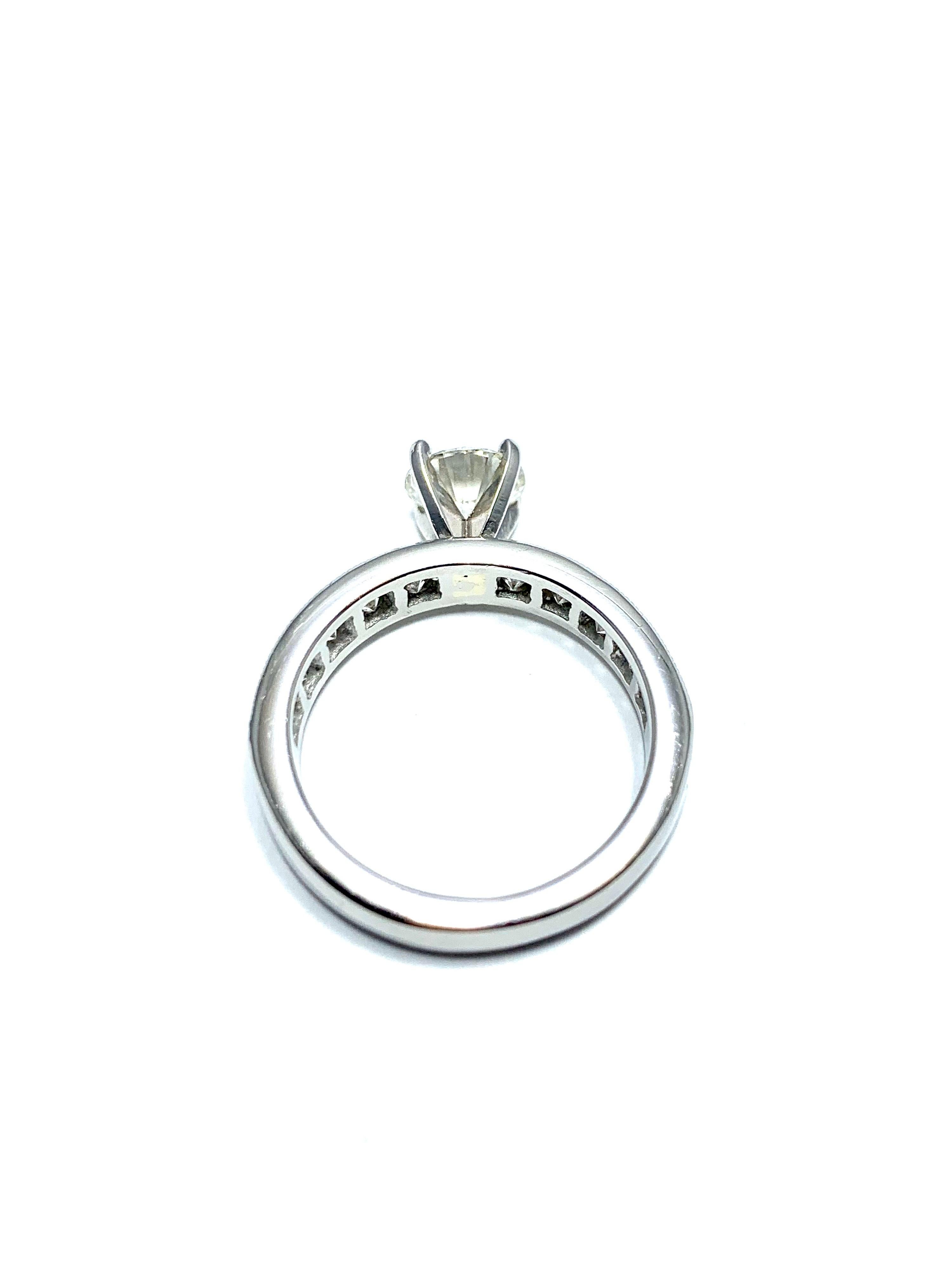 Modern 1.01 Carat Round Brilliant Cut Diamond and Platinum Engagement Ring