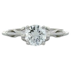 1.01 Carat Round Brilliant Cut Diamond Solitaire Engagement Ring GIA Certified (Bague de fiançailles solitaire à diamants ronds et brillants)