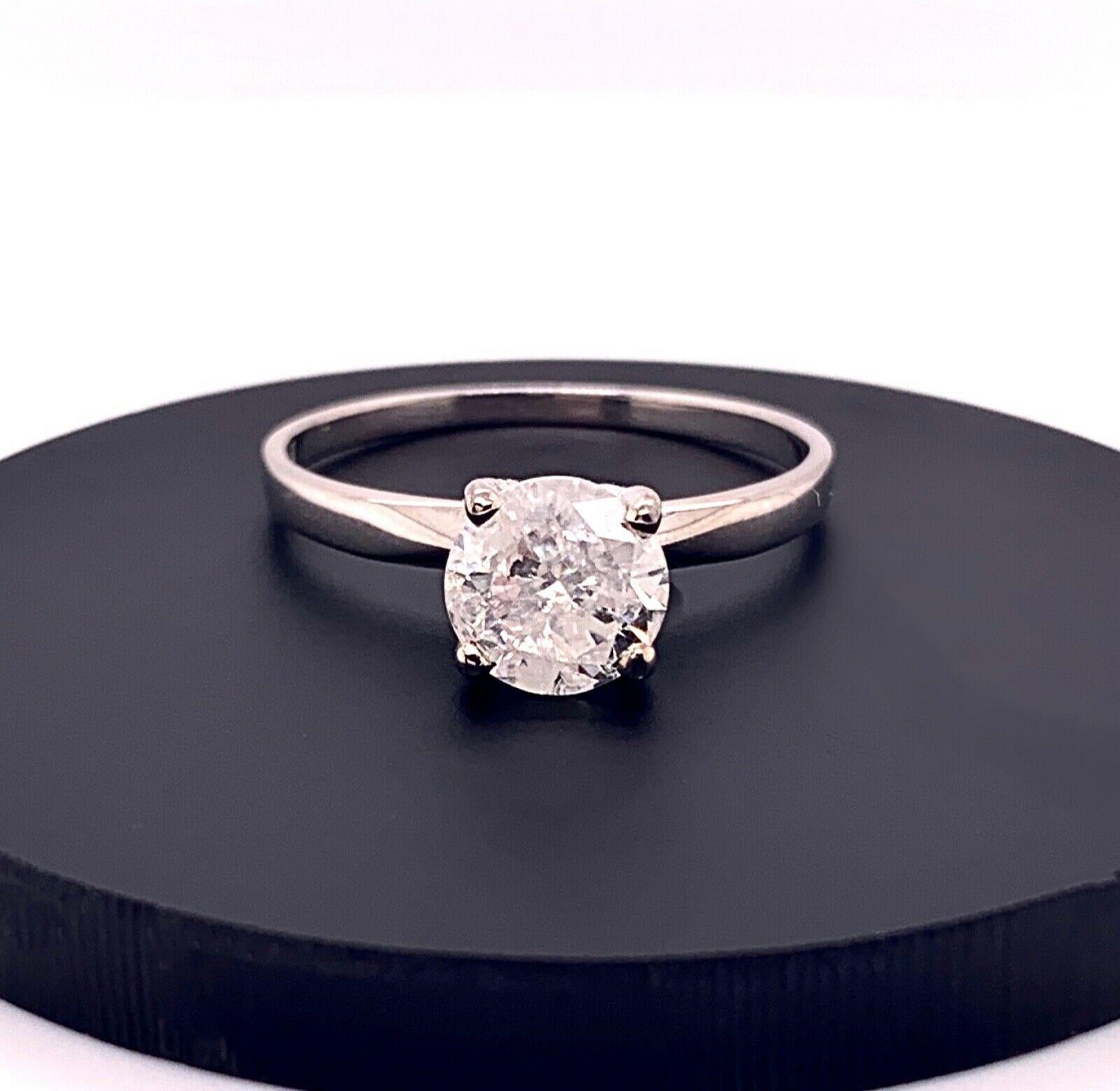 1.01 Carat Round Brilliant Diamond Salt and Pepper Solitaire Engagement Ring For Sale 2