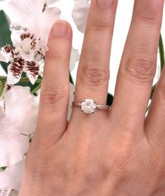 1.01 Carat Round Brilliant Diamond Salt and Pepper Solitaire Engagement Ring