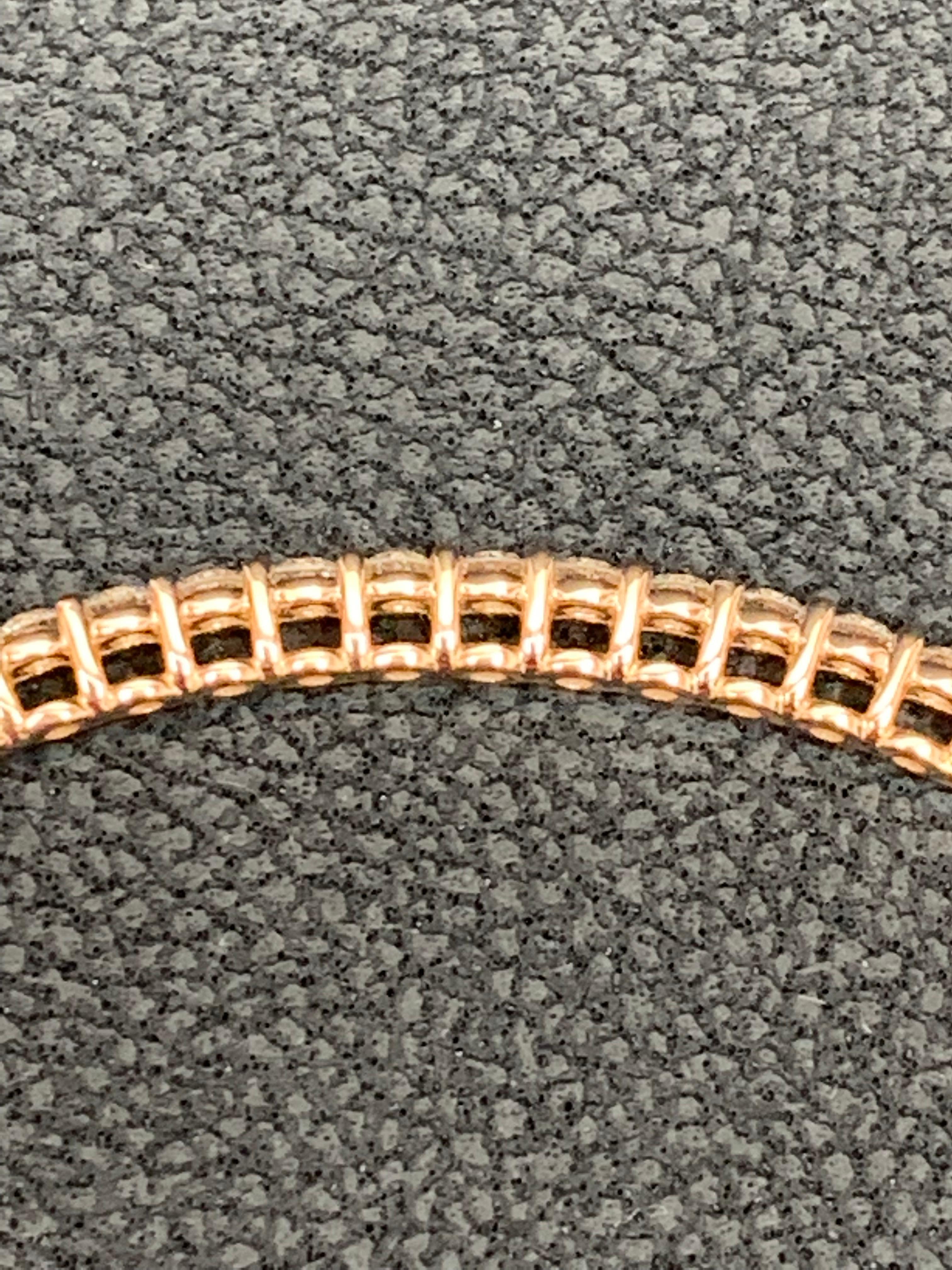 Bracelet jonc en or rose 14 carats avec diamants taille ronde de 1,01 carat en vente 5