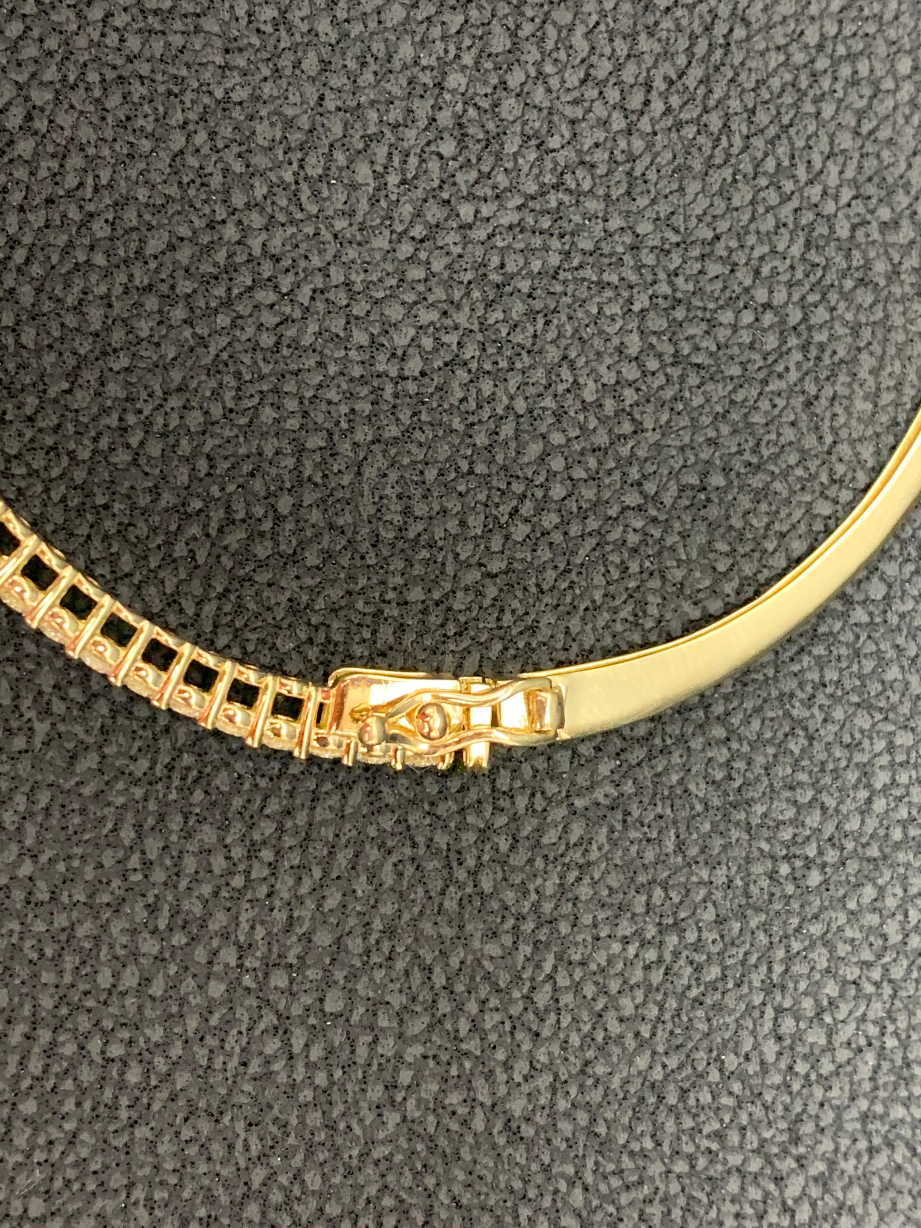 1.01 Carat Round Cut Diamond Yellow Gold Bangle Bracelet in 14K Yellow Gold For Sale 6