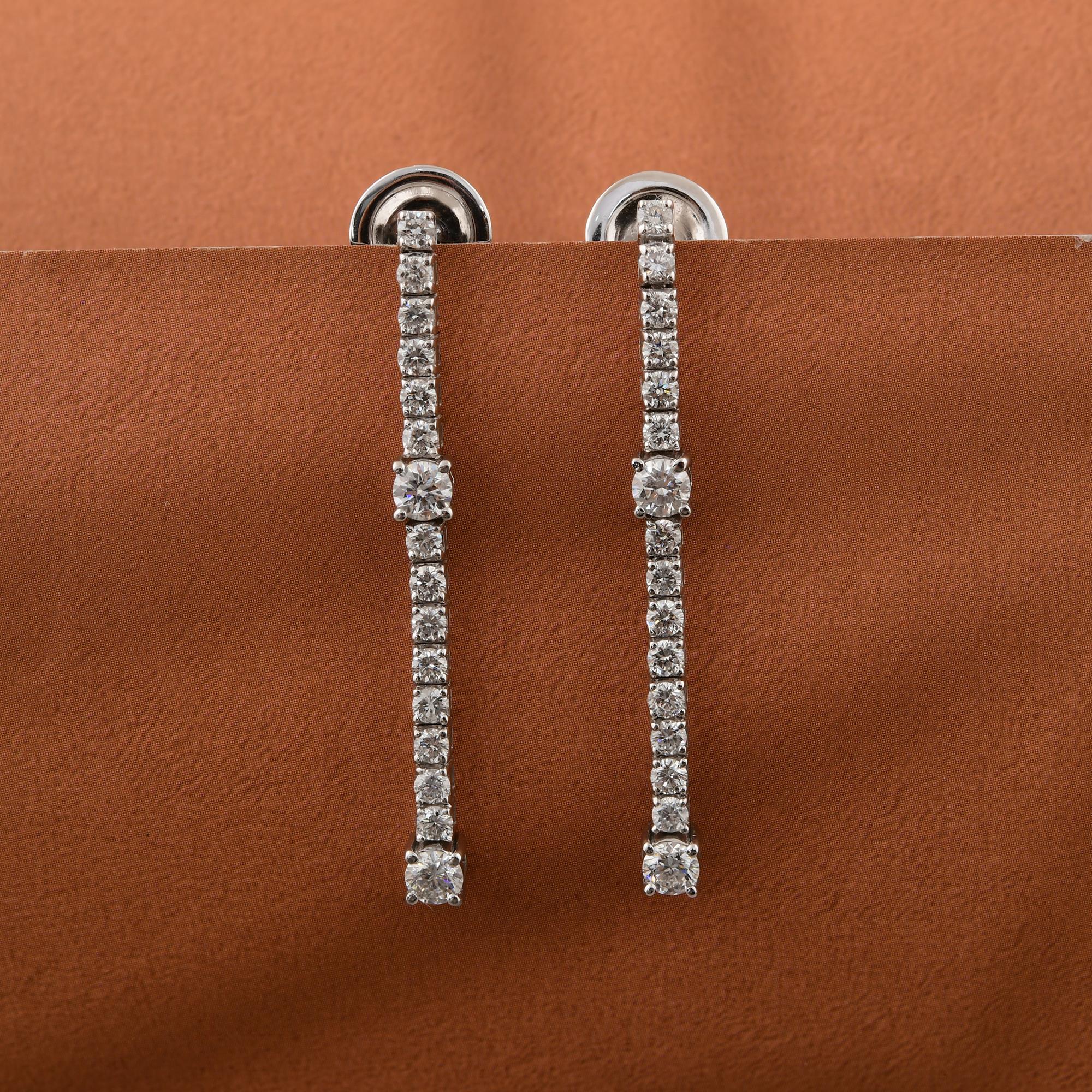 Taille ronde 1.01 Carat SI/H Round Brilliant Cut Diamond Earrings 14 Karat White Gold Jewelry en vente