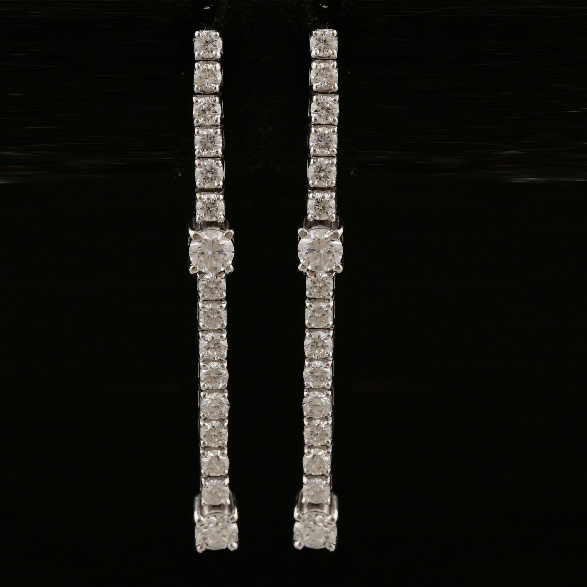 1.01 Carat SI/H Round Brilliant Cut Diamond Earrings 14 Karat White Gold Jewelry Pour femmes en vente