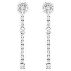 1.01 Carat SI/H Round Brilliant Cut Diamond Earrings 14 Karat White Gold Jewelry
