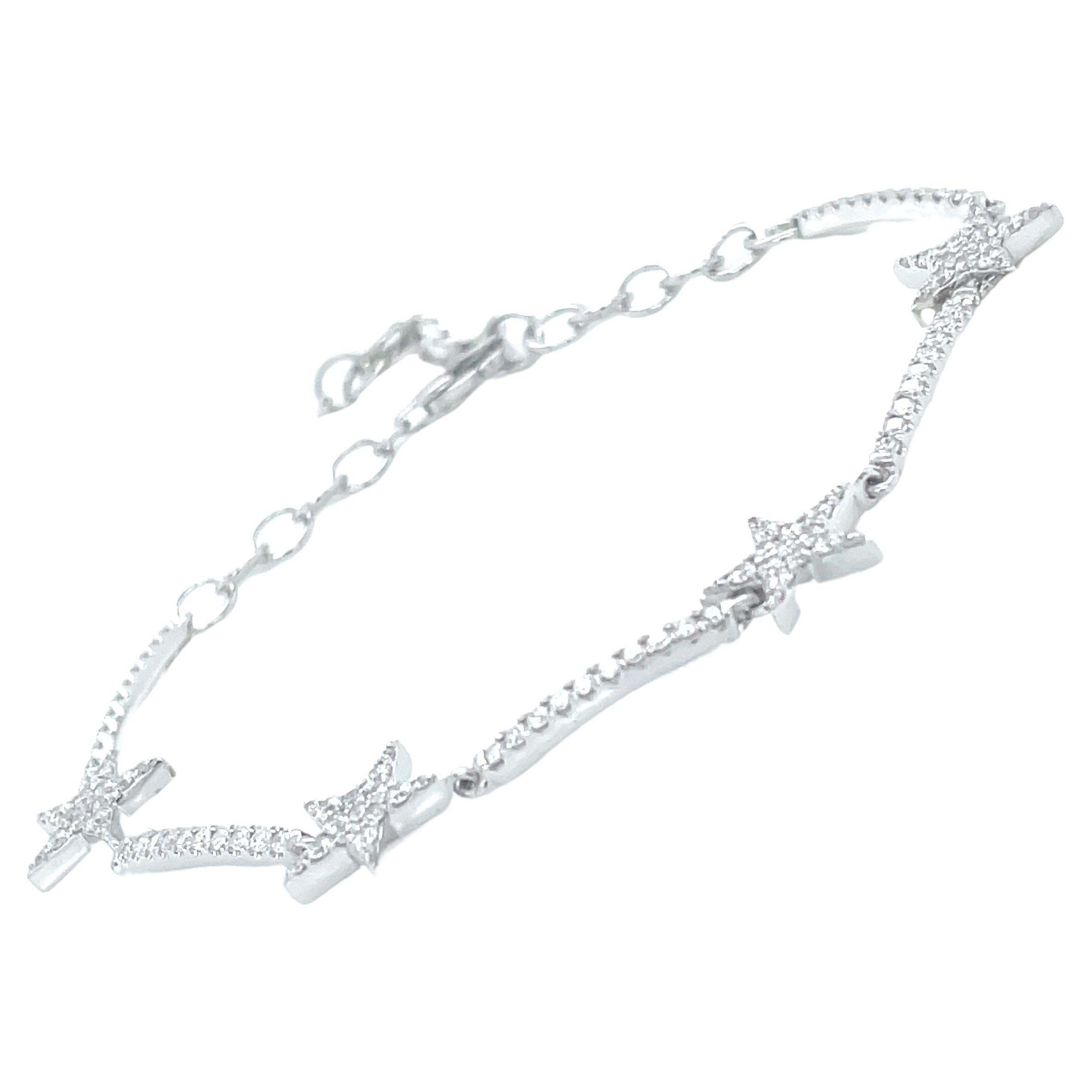 1.01 Carat Star Diamond Bracelet in 14K White Gold