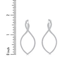 1.01 Carat Swirl Twist Hoop Diamond Earrings in 14 Karat White Gold ref302