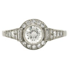 1.01 Carat Total GIA Certified G Color Platinum Diamond Engagement Ring