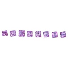1.01 carats 8 Piece Pink Spinel Gems Lot Princess Cut from Tajikistan