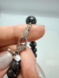Bracelet en diamants noirs et blancs de 101 carats – Bracelet « Star » RARE, double face