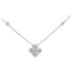 Roman Malakov 1,01 Quilates Total Diamante Redondo talla Brillante Collar Trébol