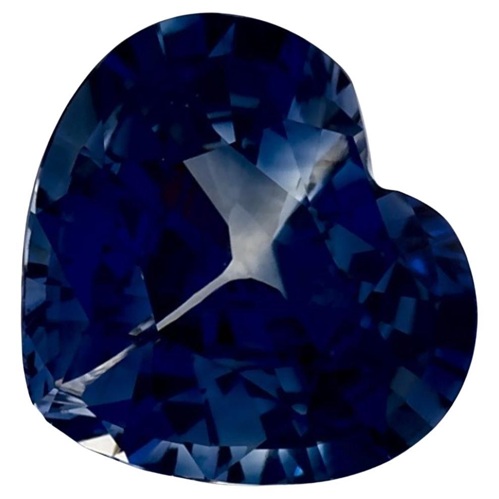 1.01 Ct Blue Sapphire Heart Loose Gemstone For Sale