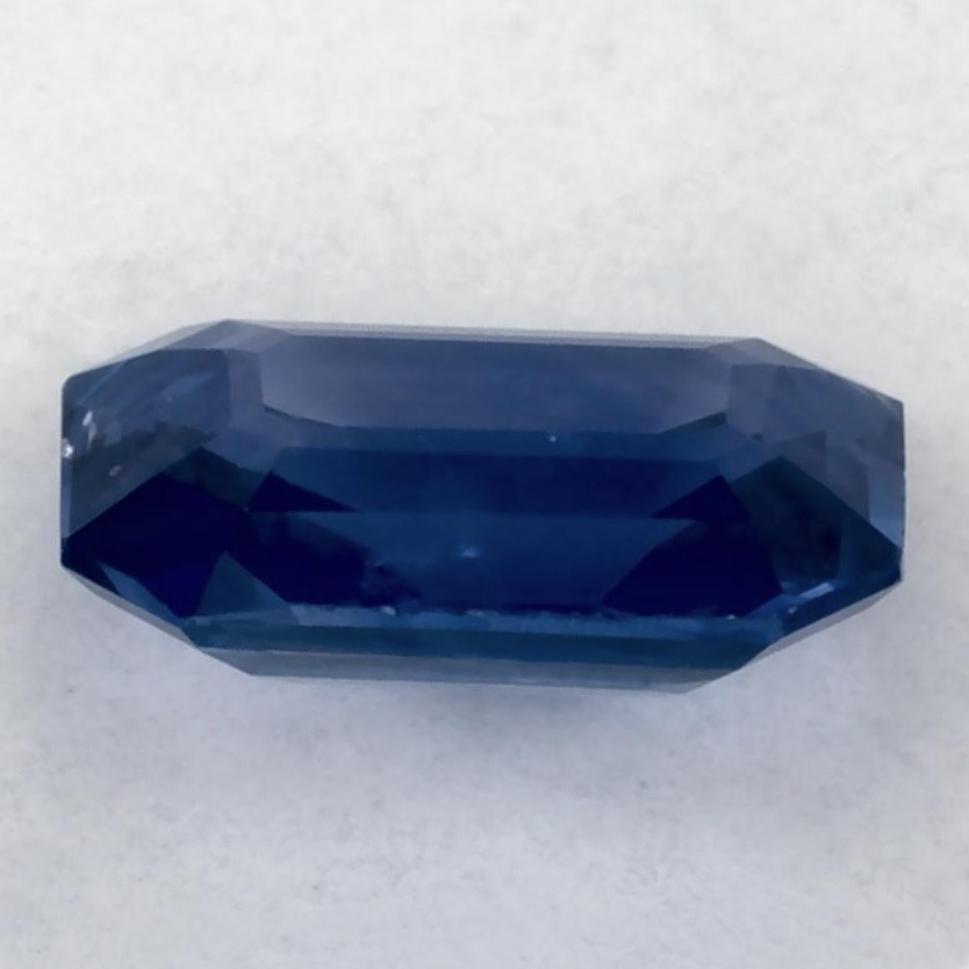 Women's or Men's 1.01 Ct Blue Sapphire Octagon Cut Loose Gemstone For Sale