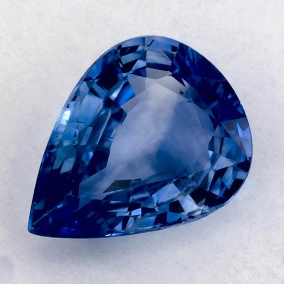 Pear Cut 1.01 Carat Blue Sapphire Pear Loose Gemstone