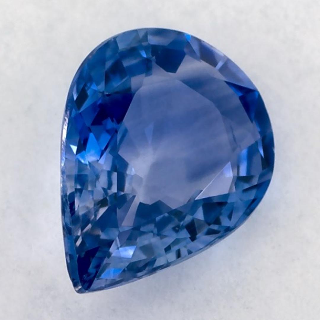 Gema suelta de zafiro azul pera de 1.01 qt Corte pera en venta