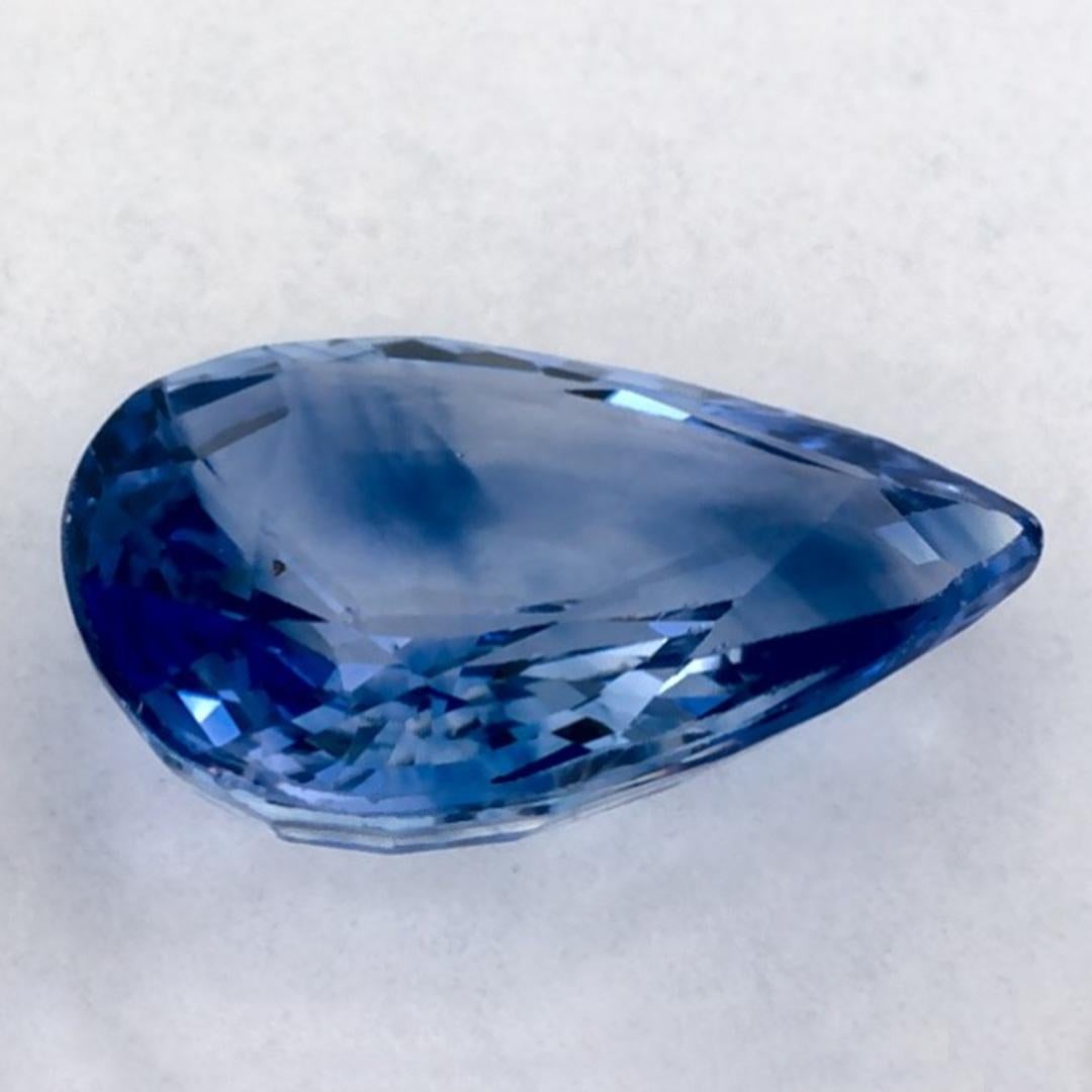 1.01 Carat Blue Sapphire Pear Loose Gemstone In New Condition In Fort Lee, NJ
