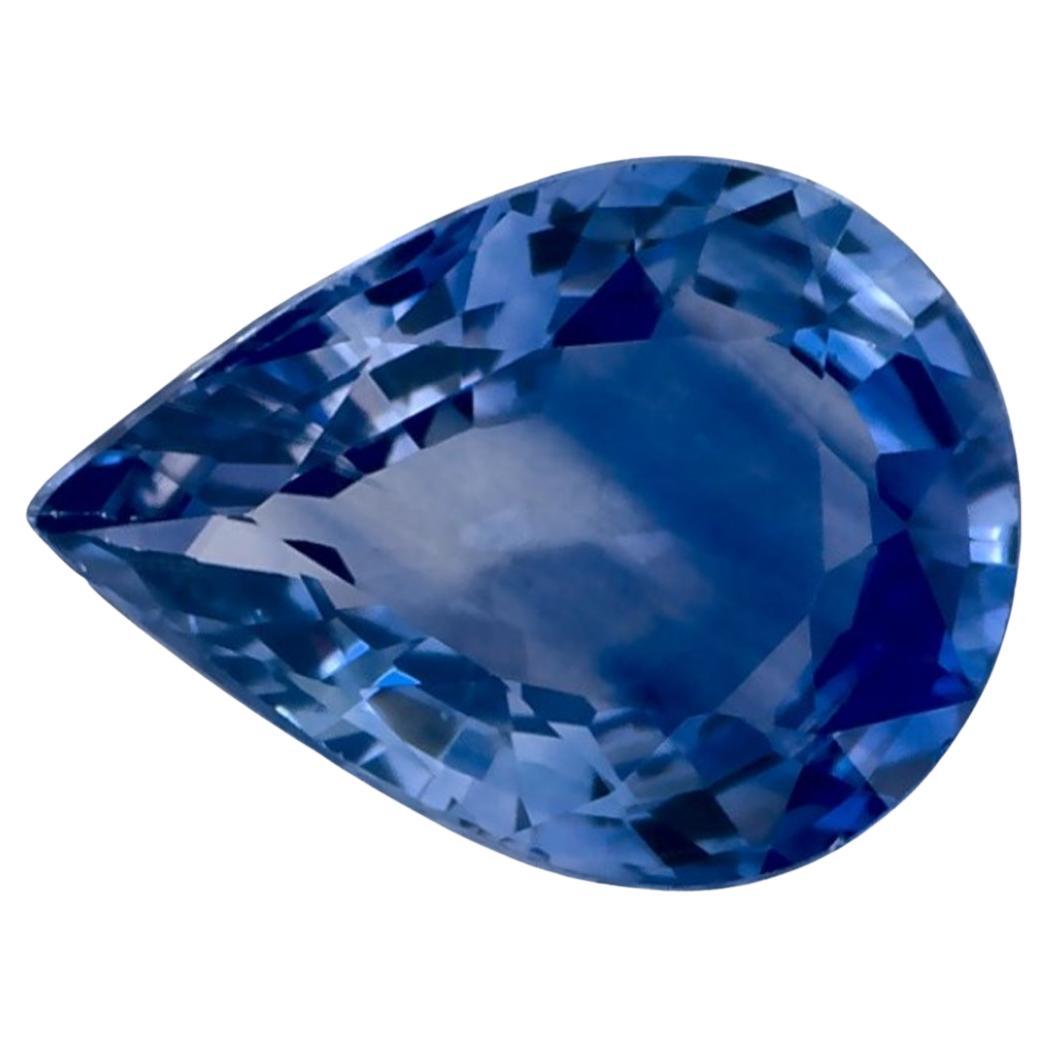 Gema suelta de zafiro azul pera de 1.01 qt