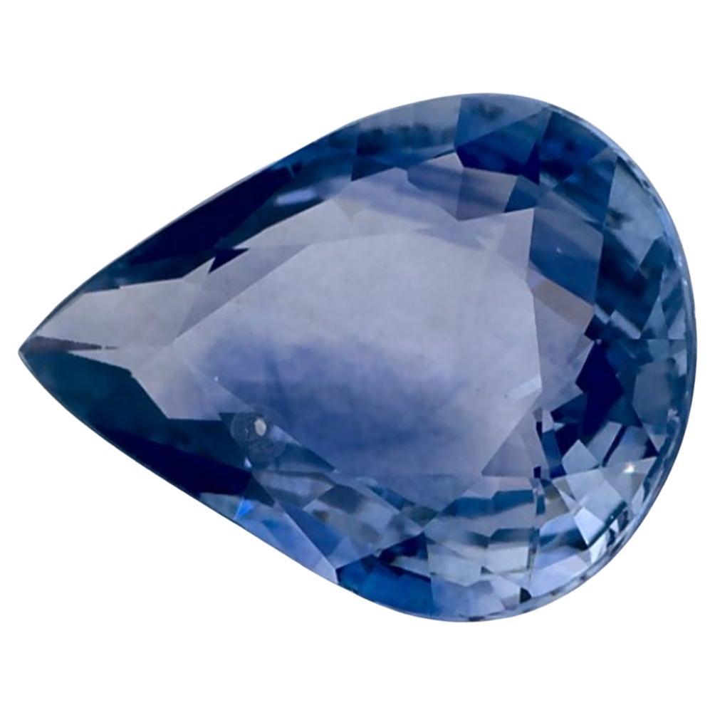 Gema suelta de zafiro azul pera de 1.01 qt