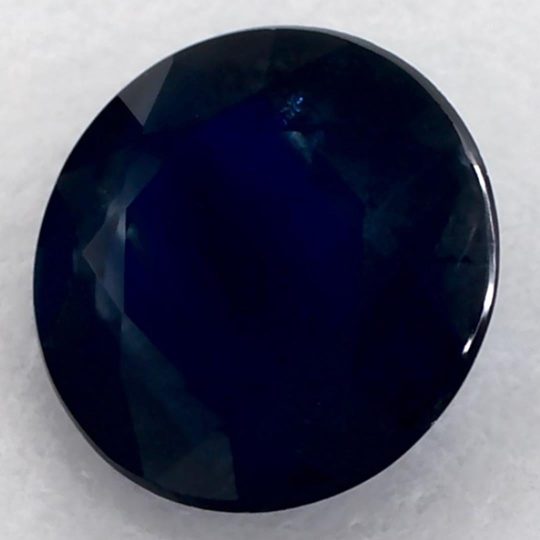 Taille ronde 1.01 Ct Blue Sapphire Round Loose Gemstone (pierre précieuse en vrac) en vente