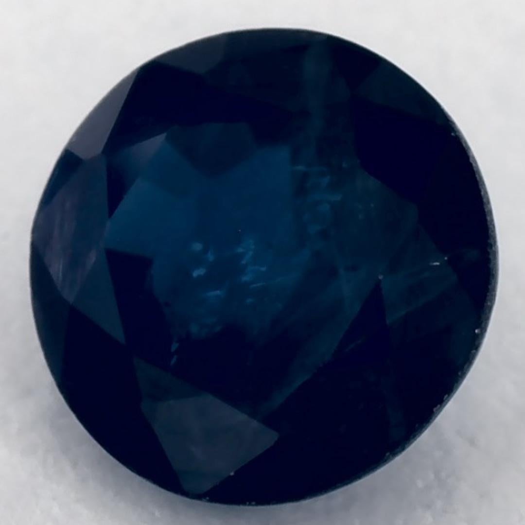 Round Cut 1.01 Ct Blue Sapphire Round Loose Gemstone For Sale
