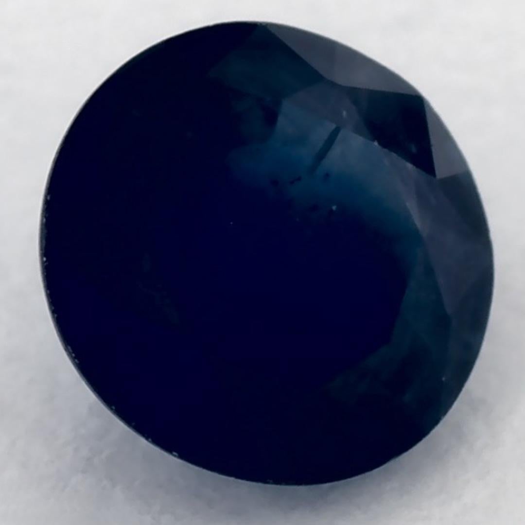 1.01 Ct Blue Sapphire Round Loose Gemstone In New Condition For Sale In Fort Lee, NJ