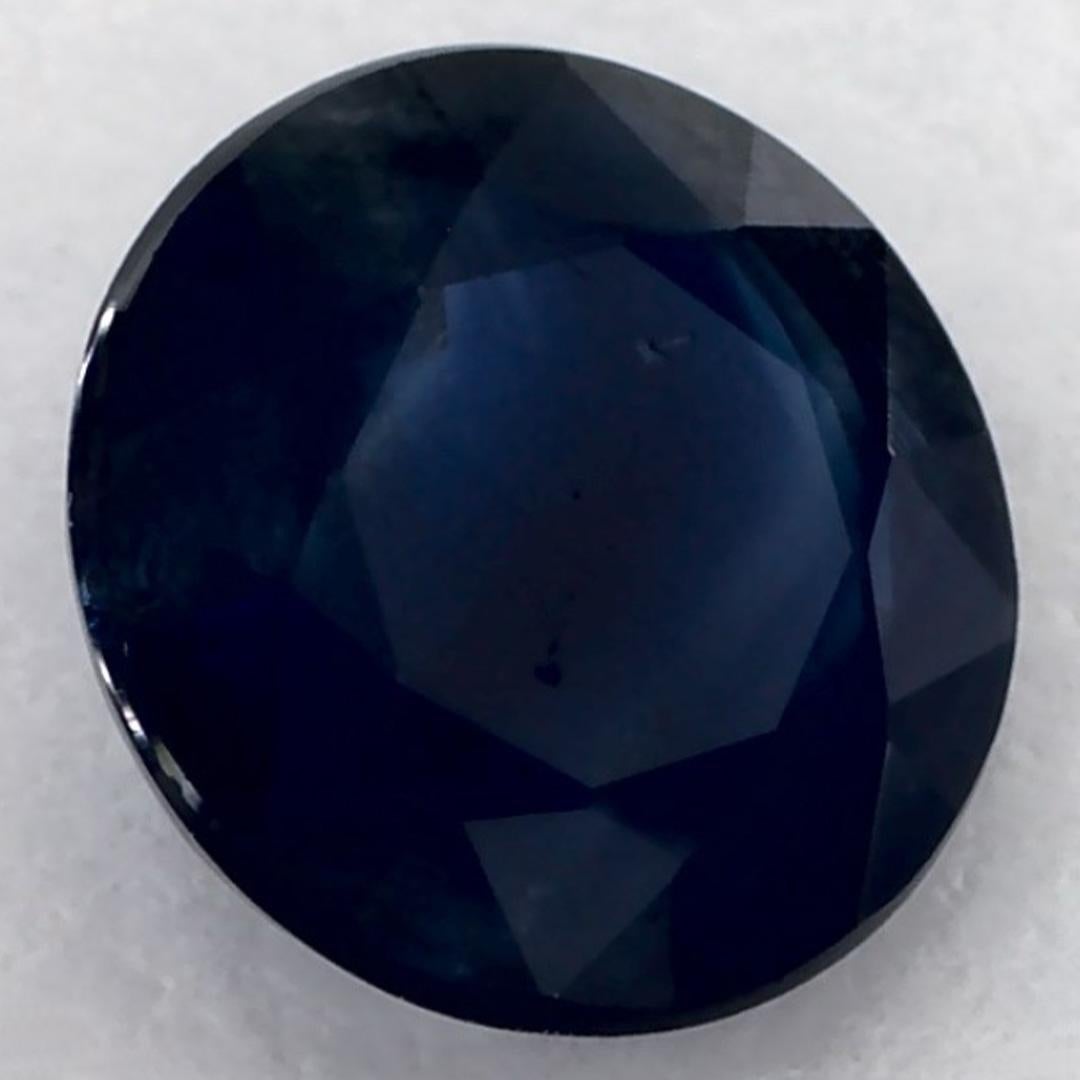 1.01 Ct Blue Sapphire Round Loose Gemstone (pierre précieuse en vrac) Pour femmes en vente