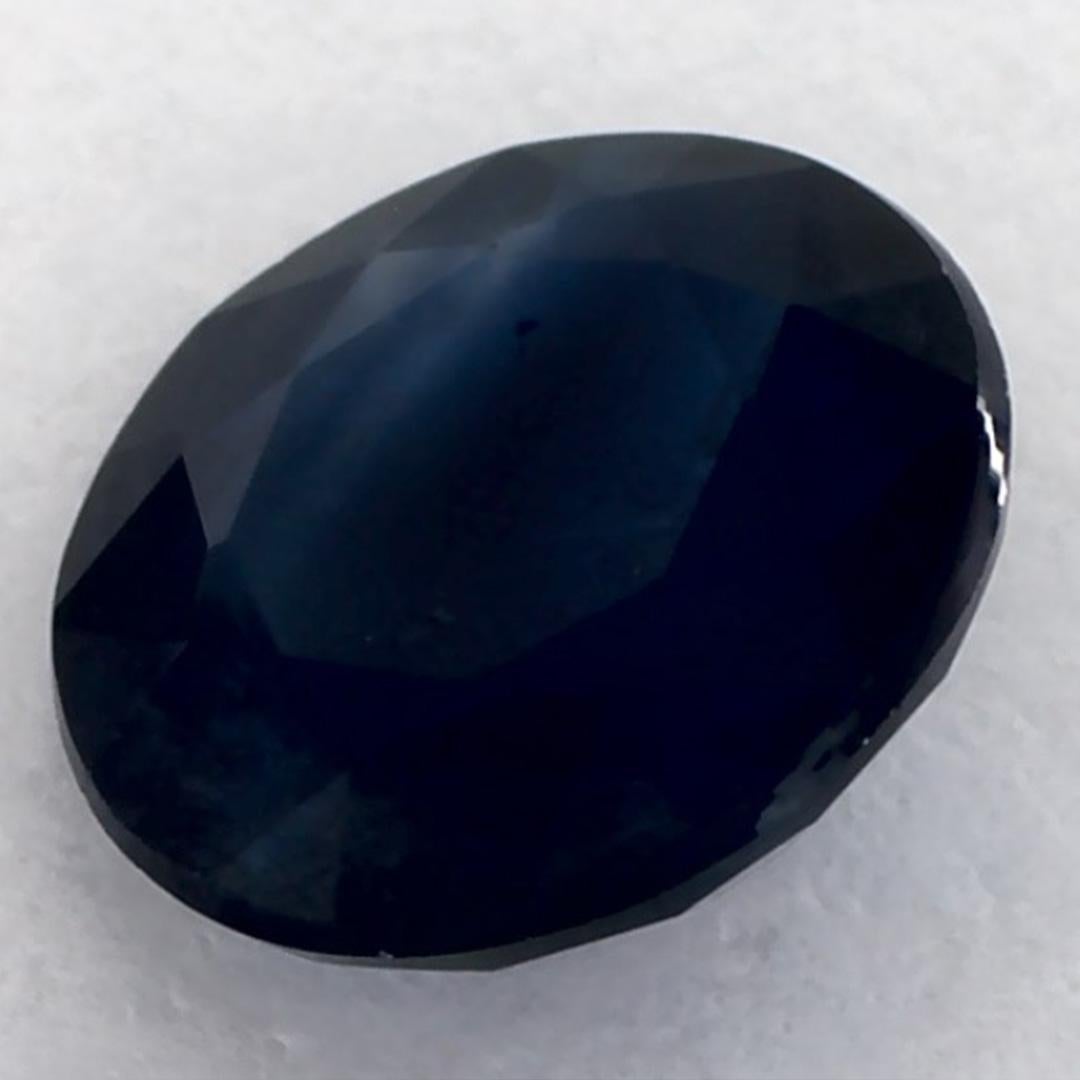1.01 Ct Blue Sapphire Round Loose Gemstone (pierre précieuse en vrac) en vente 2