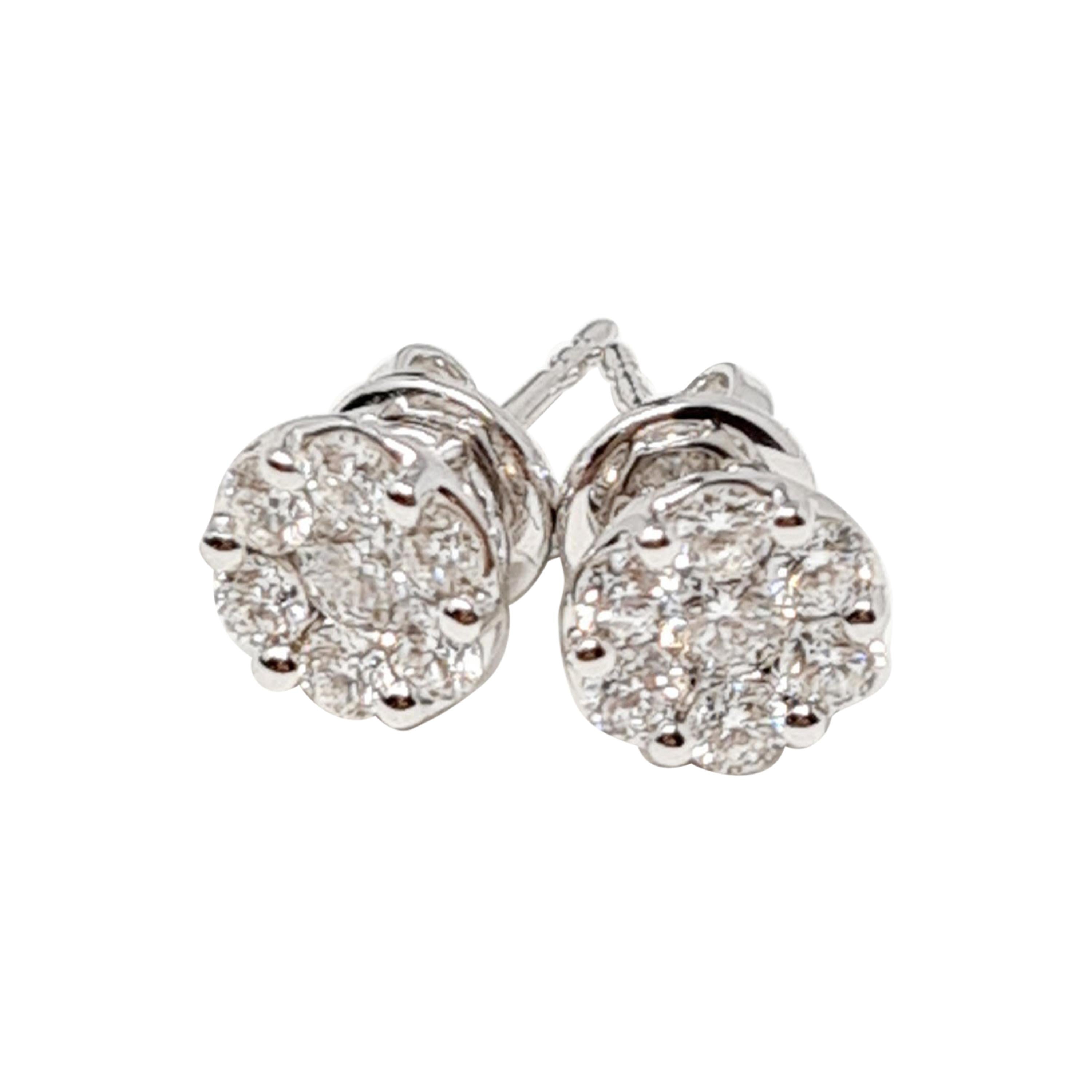 10K Yellow Gold 1.00 Cttw Diamond Halo Radiant Sunburst Stud Earrings (I-J Color, I2-I3 Clarity)