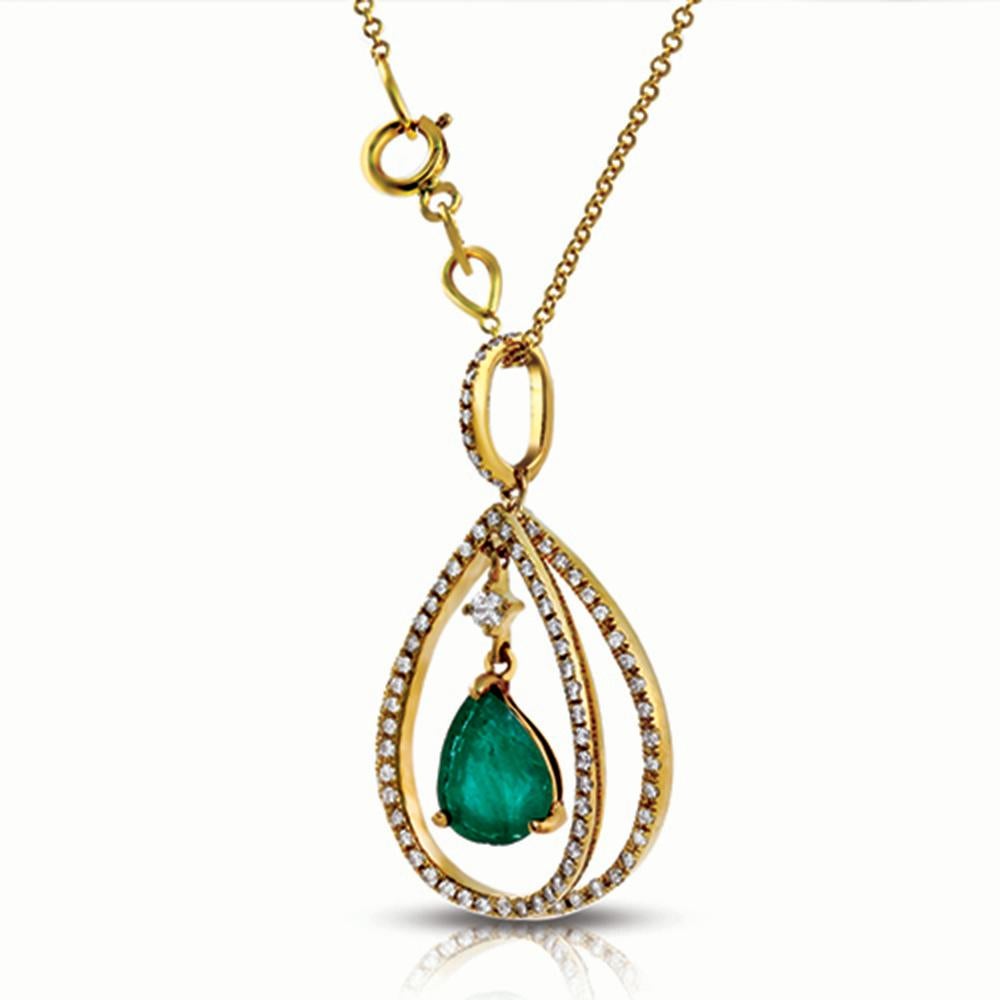 100% Authentic, 100% Customer Satisfaction

Pendant: 29 mm

Chain: 18 mm

Size: 18 Inches

Metal: 18K Yellow Gold

Hallmarks: 18K

Total Weight: 2.71 Grams

Stone Type: 1.01 CT Natural HIgh-Quality Emerald &  Diamond 0.39 CT  G   SI1

Condition: New