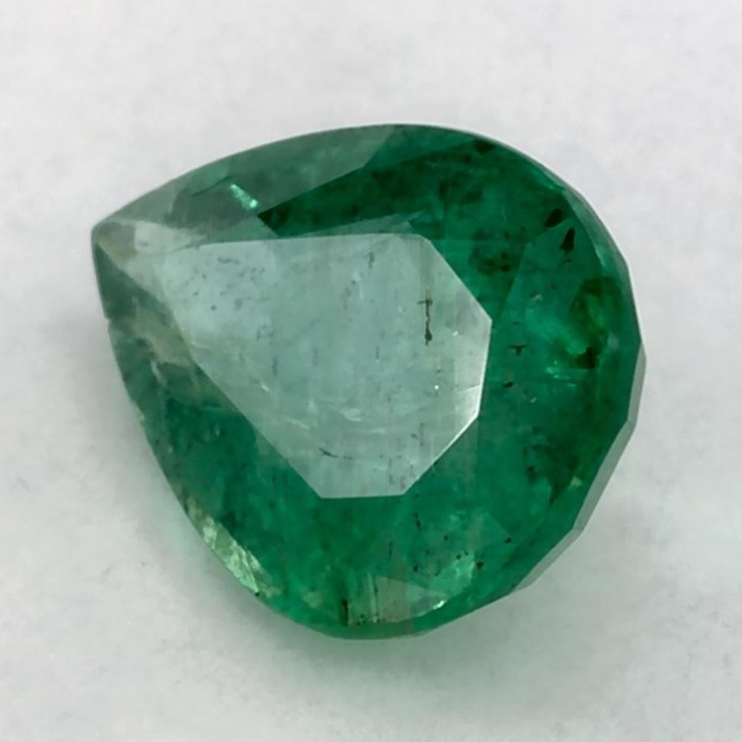 Taille poire 1.01 Ct Emerald Pear Loose Gemstone (pierre précieuse en vrac) en vente