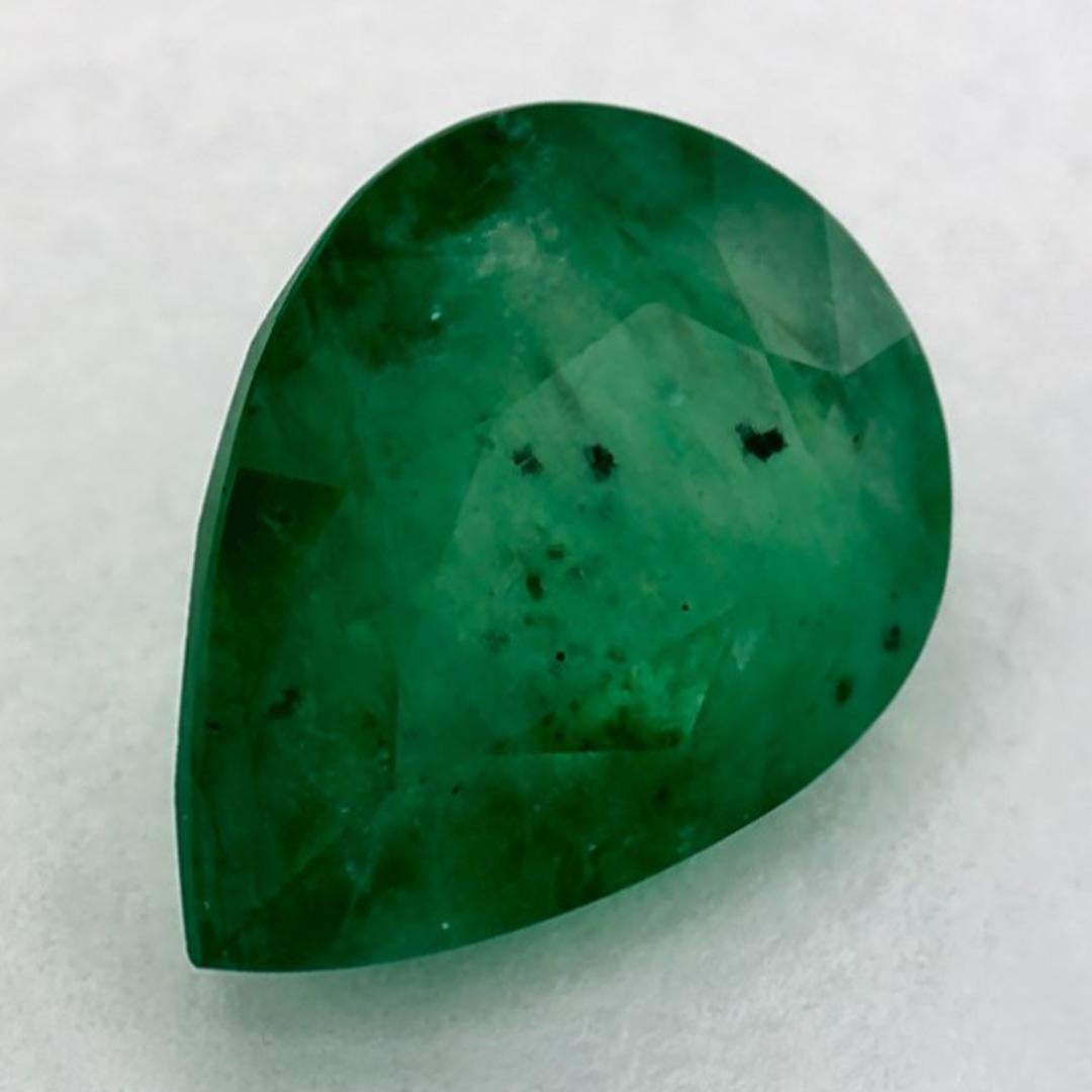 1.01 Karat Smaragd Birne Loser Edelstein (Tropfenschliff) im Angebot