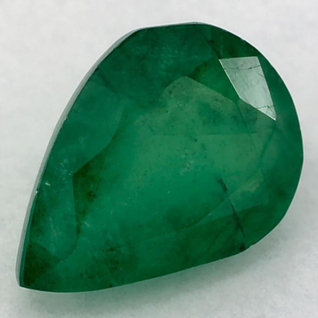 Pear Cut 1.01 Ct Emerald Pear Loose Gemstone For Sale