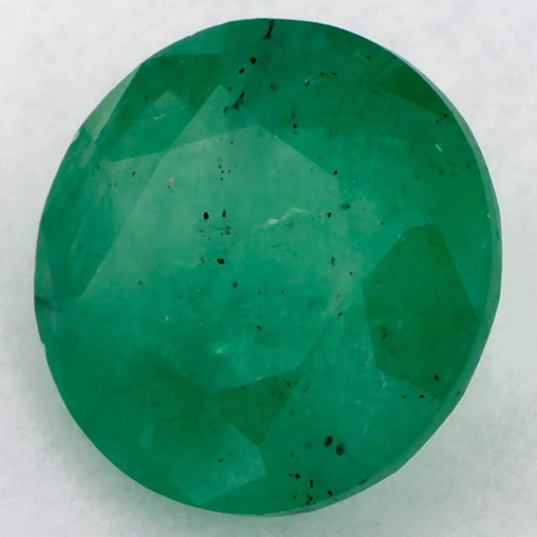 Gema suelta redonda esmeralda de 1.01 ct Corte redondo en venta