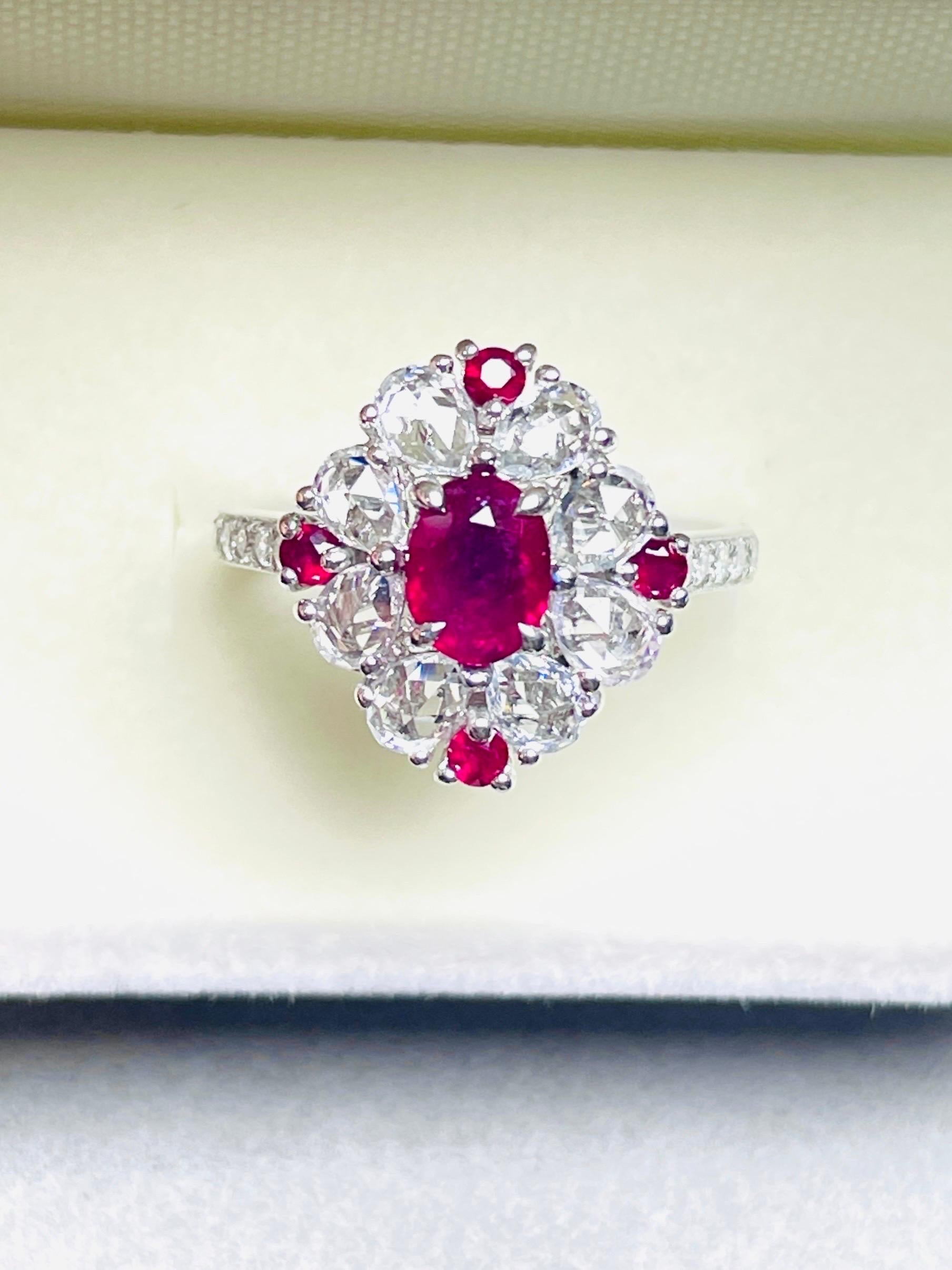 1.01 Ct GIA Certified Unheated Burma Ruby Pigeon Blood Ring 14K 3.72Gram en vente 9
