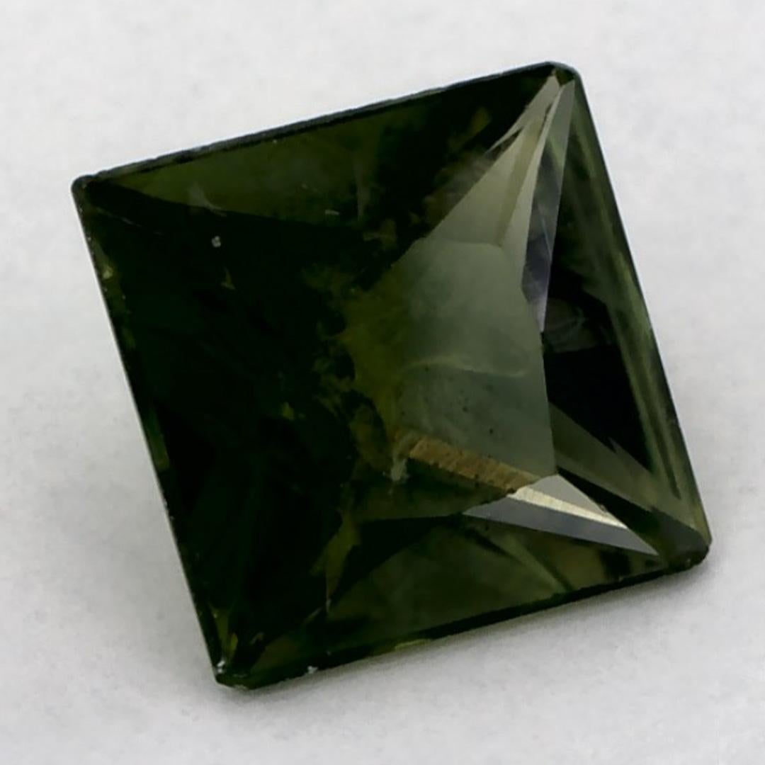 1.01 Karat Grüner Saphir Princess Lose Edelstein Damen im Angebot