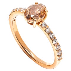 1.01 ct Natural Fancy Intense Orangy Brown Diamond Ring