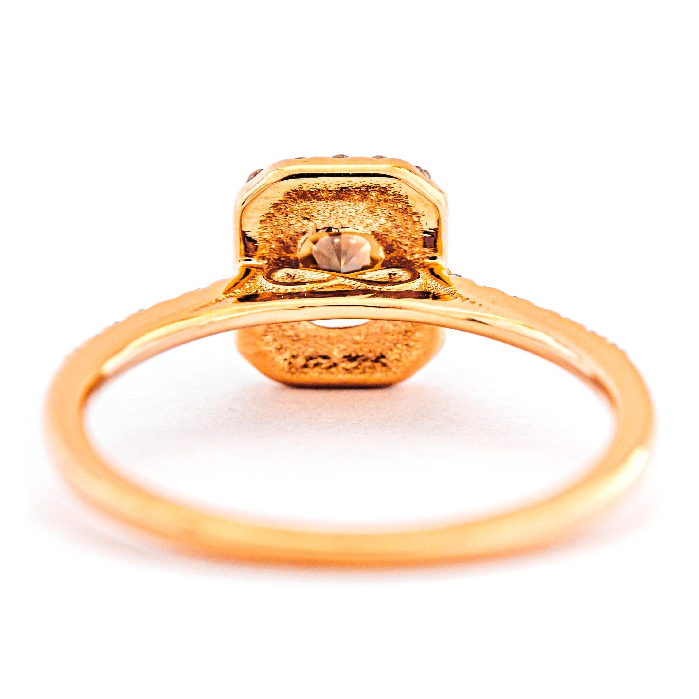 1.01 Ct VS2 Natural Fancy Intense Yellow Brown Diamond Ring, No Reserve Price 2