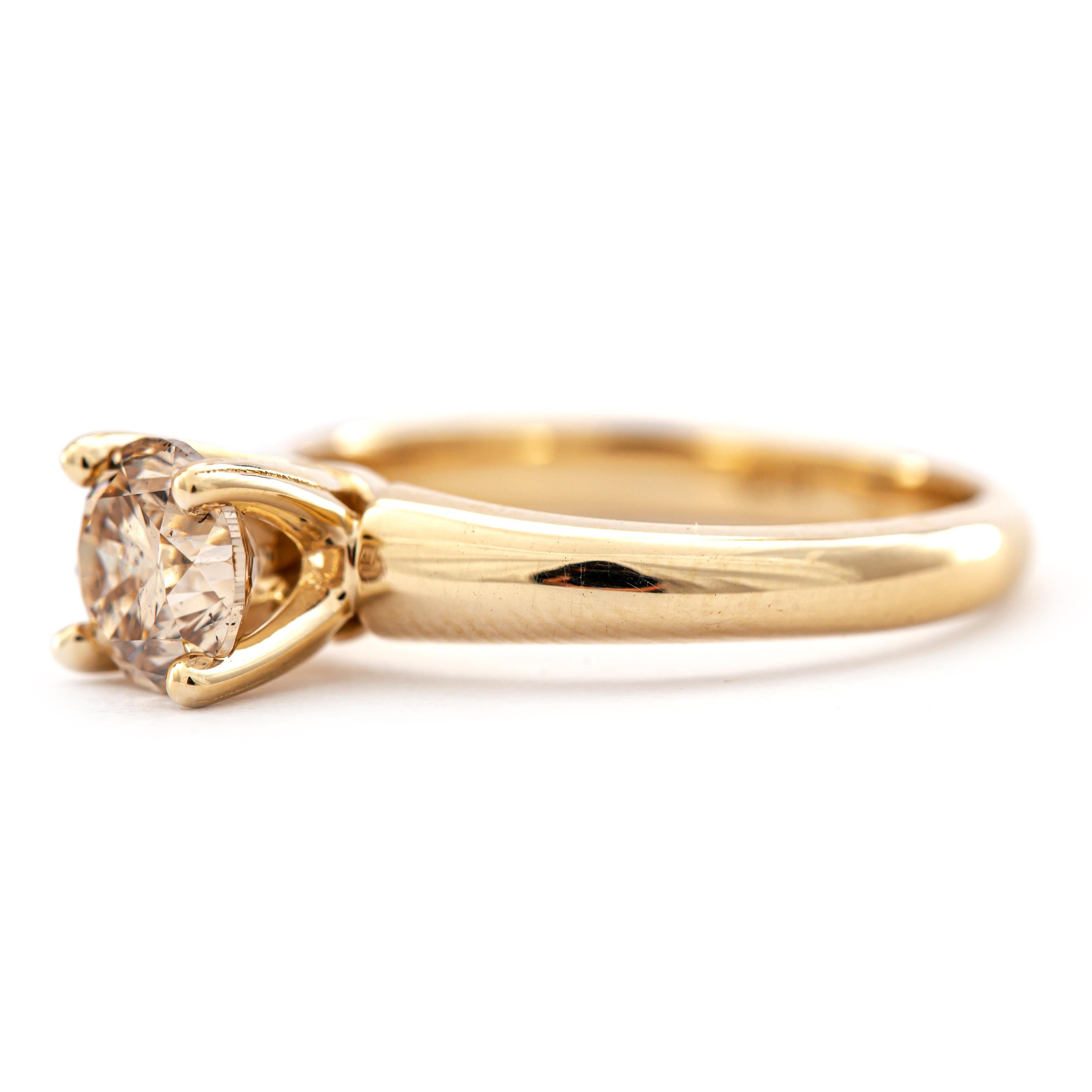 1.01 Karat natürlicher hellbrauner Diamantring – kein Mindestpreis (Moderne)