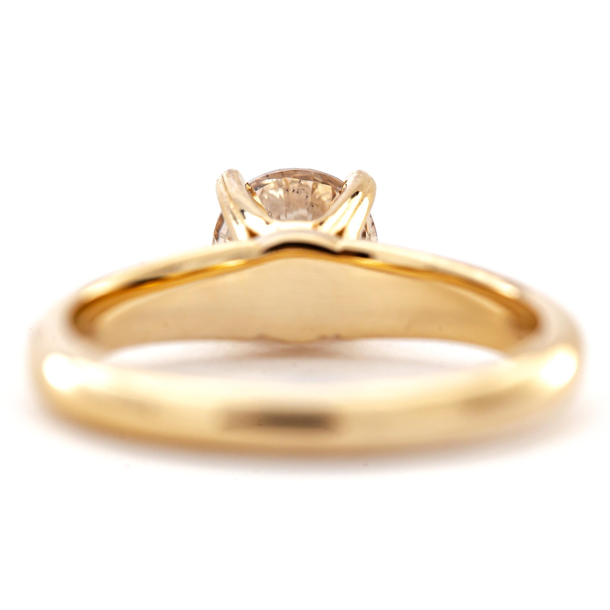 1.01 Karat natürlicher hellbrauner Diamantring – kein Mindestpreis Damen