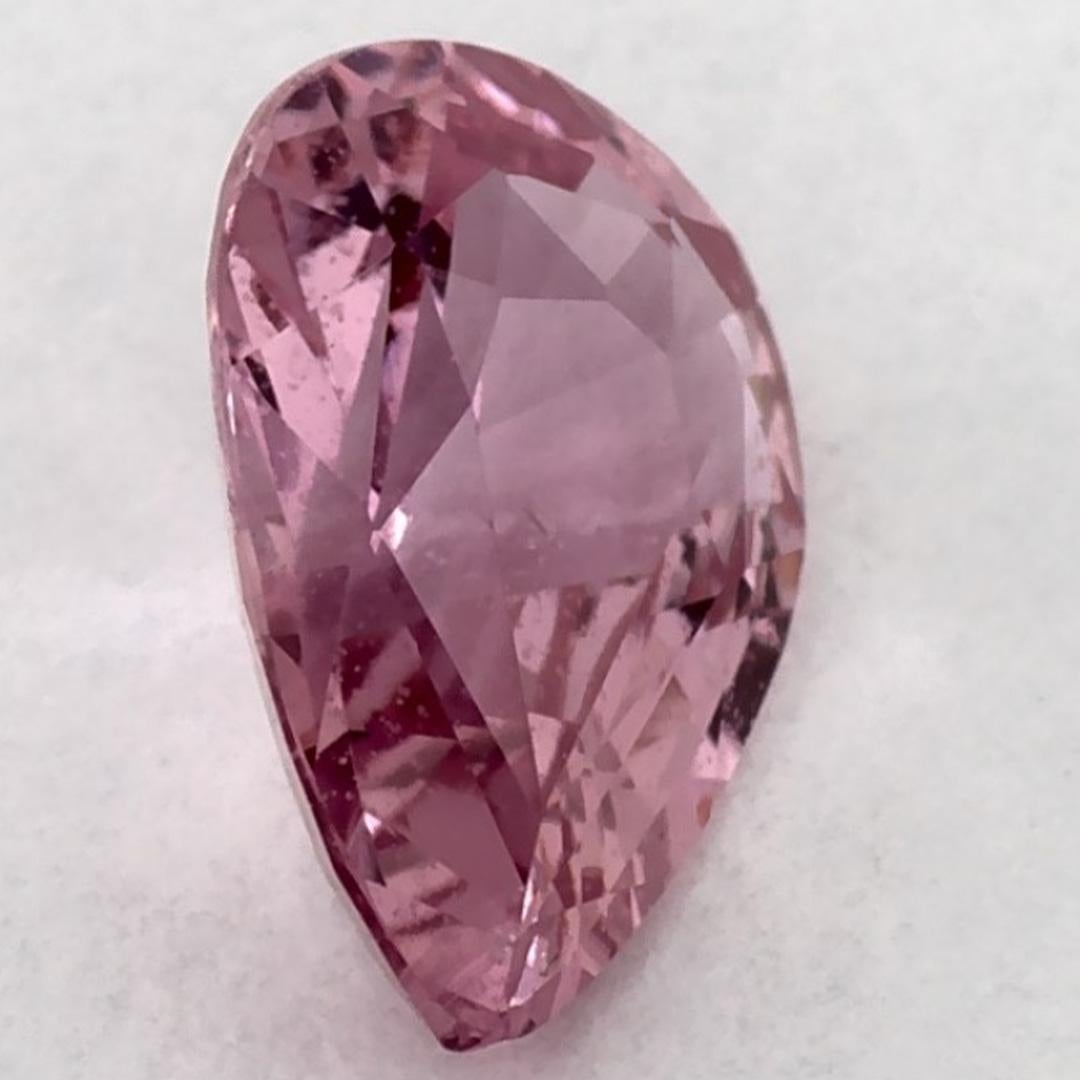 1.01 carati di zaffiro rosa a pera sciolto in vendita 2