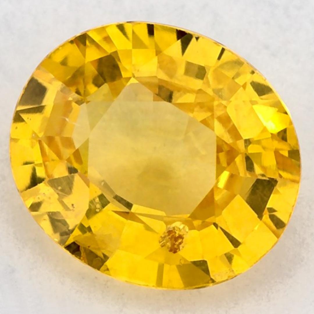 Gema suelta de zafiro amarillo oval de 1.01 qt Corte oval en venta