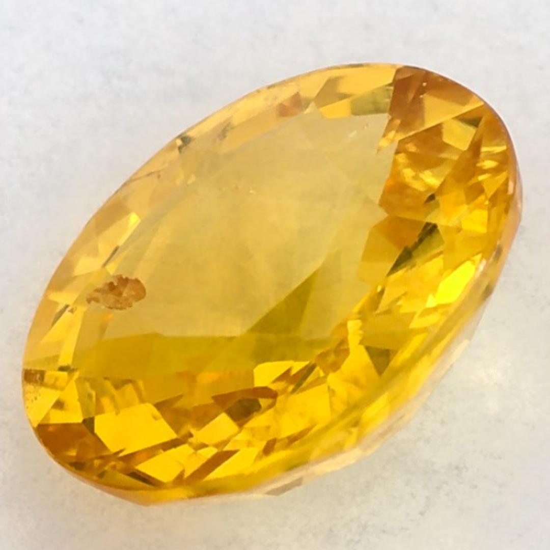 Gema suelta de zafiro amarillo oval de 1.01 qt en venta 2