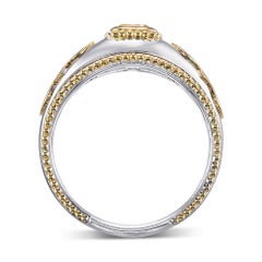 1.01 cts GIA Certified Men's Fancy Intense Yellow Cushion Solitaire Diamond Ring