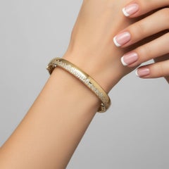 101 Diamond 14K (or 18k upon request) Yellow Gold Bangle Bracelet