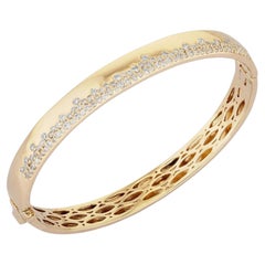 101 Diamond 14K (or 18k upon request) Yellow Gold Bangle Bracelet