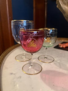 101 Pc, Belle Époque Gilt-Monogrammed Glass Service, in the Manner of Baccarat