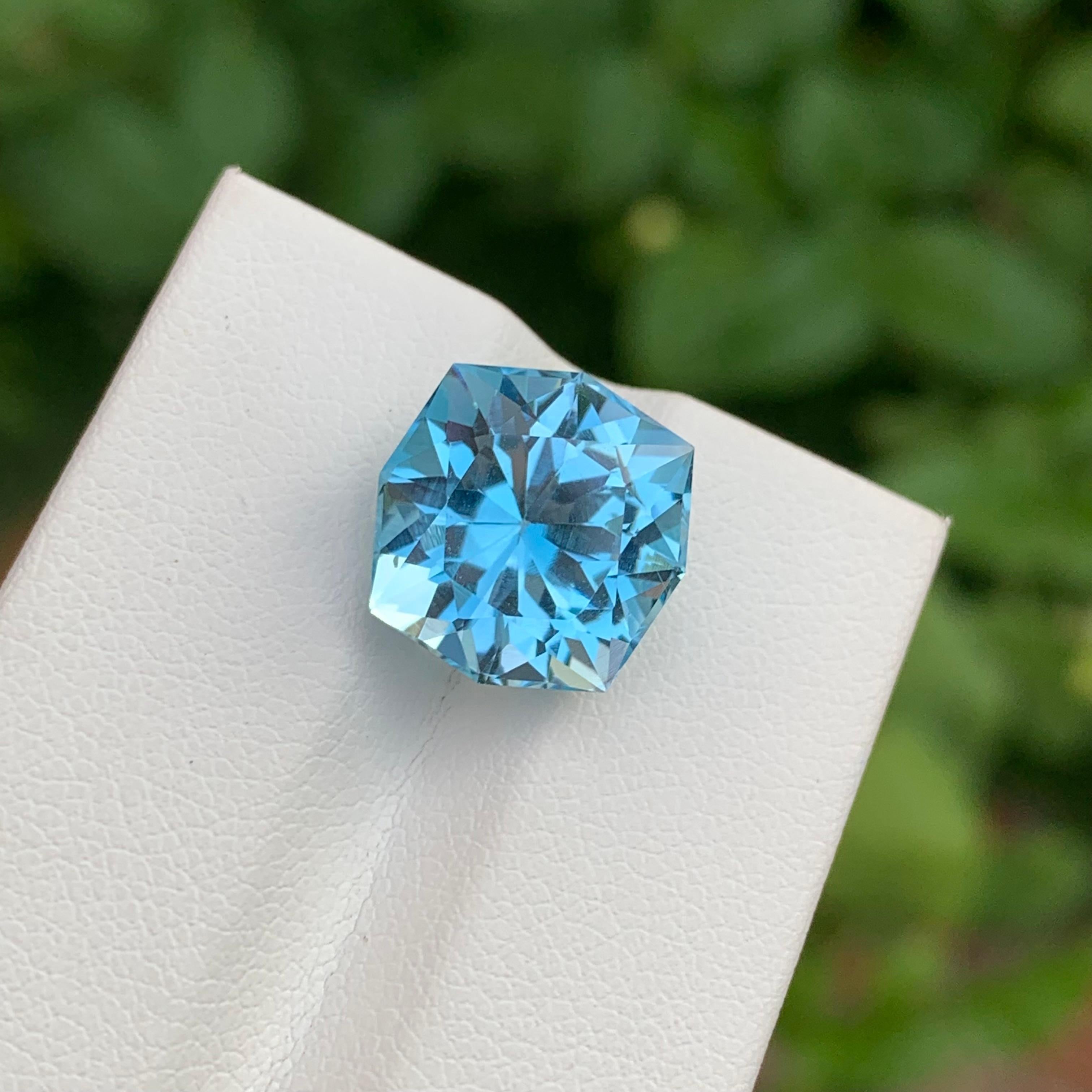 10,10 Karat hübscher blauer Topas in achteckiger Form für die Schmuckherstellung im Angebot 4